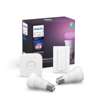 Zestaw startowy PHILIPS HUE White and Color Ambiance E27 (2 szt. E27 + mostek + regulator przyciemniania), A+ - Philips Hue