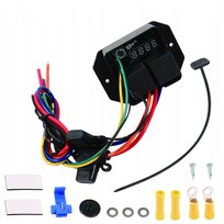 ZESTAW STEROWANIA WENTYLATOREM CYFROWY PRZEŁĄCZNIK TEMPERATURY 12V LED