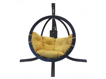 Zestaw: Stojak Alicante Antracyt + Fotel Swing Chair Single Antracyt, Musztardowy Alicante+Swing Chair Single (8) - Koala Hammock