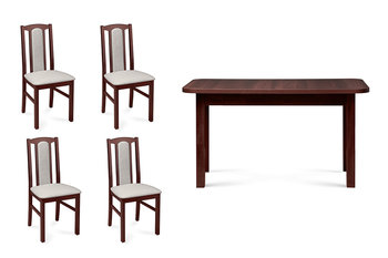 Zestaw Stół i Krzesła KONSIMO Cibus, Edere, orzech-beżowy, 180x76x80 cm, 4 szt. - Konsimo