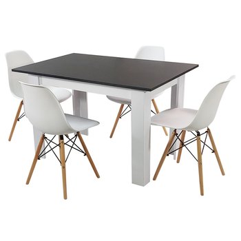 Zestaw stół Modern 120 BW i 4 krzesła Milano białe - BMDesign