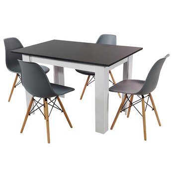 Zestaw stół Modern 120 BW i 4 krzesła Milano grafitowe - BMDesign