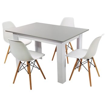 Zestaw stół Modern 120 GW i 4 krzesła Milano białe - BMDesign