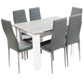 Zestaw Stół Modern 120 Gw I 6 Szarych Krzeseł Nicea - BMDesign