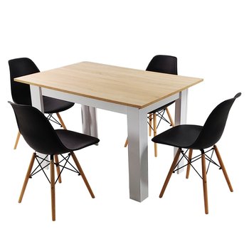 Zestaw stół Modern 120 SW i 4 krzesła Milano czarne - BMDesign
