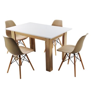 Zestaw stół Modern 120 WS i 4 krzesła Milano beżowe - BMDesign