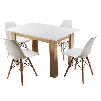 Zestaw stół Modern 120 WS i 4 krzesła Milano białe - BMDesign