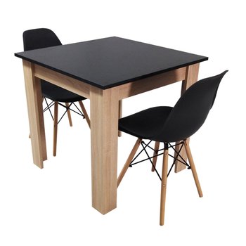 Zestaw stół Modern 80 BS i 2 krzesła Milano czarne - BMDesign