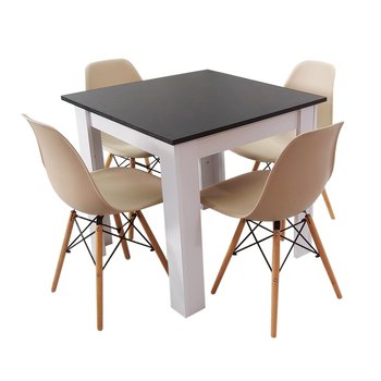 Zestaw stół Modern 80 BW i 4 krzesła Milano beżowe - BMDesign