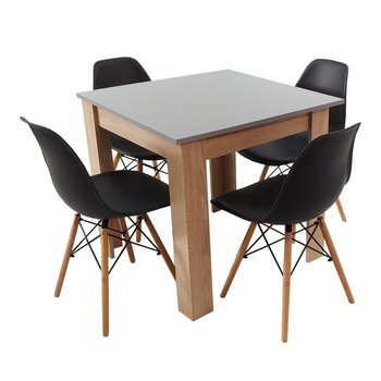 Zestaw stół Modern 80 GS i 4 krzesła Milano czarne - BMDesign