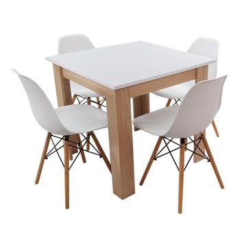 Zestaw stół Modern 80 WS i 4 krzesła Milano białe - BMDesign