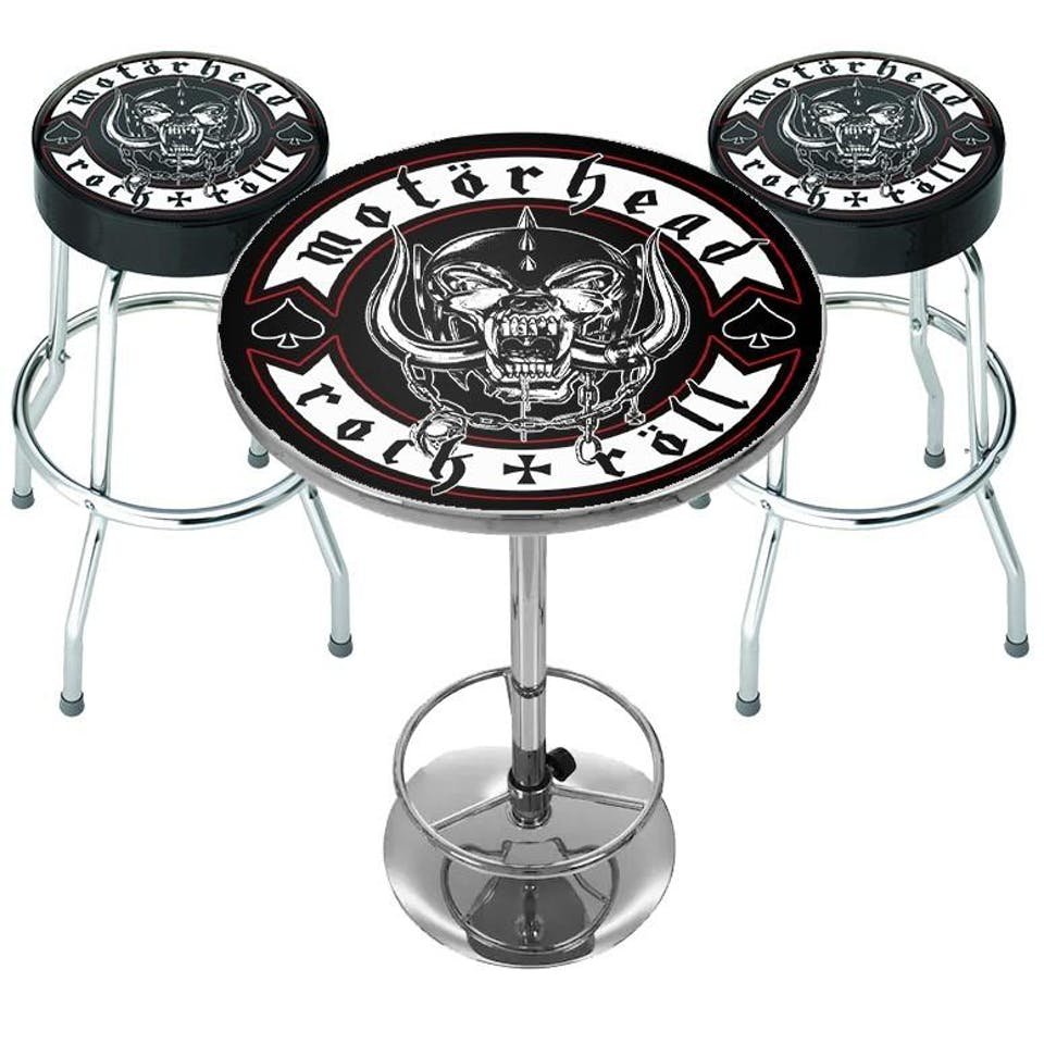 Zdjęcia - Krzesło ROCK zestaw stolik + dwa hokery MOTORHEAD -  N ROLL 