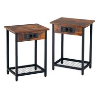 Zestaw Stolik nocny ze stacją ładującą Stolik boczny 2szt