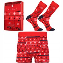 Zestaw Świąteczny Męski Bokserki I Skarpetki W Renifery Prezent Moraj Xxl Red