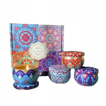 Zestaw ŚWIEC SOJOWYCH 4sz + BOX ŚWIECE Piękne ZAPACHOWE DEKORACYJNE PREZENT - ITIMPORT