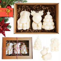 Zestaw świec świątecznych mikołaj choinka renifer 3szt. na PREZENT święta