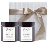 Zestaw świeczek sojowych na prezent dla przyjaciółki, żony, siostry, mamy 2x120ml JADORE+ASTRID biel