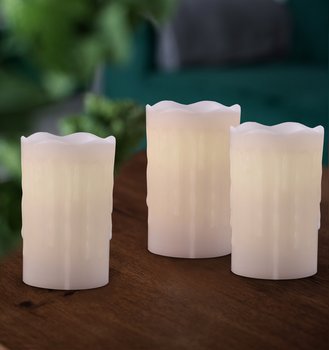 Zestaw świeczek zniczy FLHF, biały, 3 szt.,  8x12,5 cm - FLHF