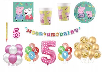 Zestaw Świnka Peppa 5 Urodziny Balony - Inna marka