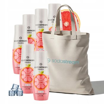 Zestaw Syrop koncentrat Soda Stream PINK GRAPEFRUIT 6x440ml + Torba - SodaStream