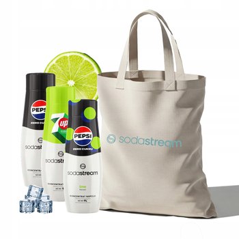 Zestaw Syrop SodaStream Pepsi MAX, 7Up Free, Pepsi MAX Lime 3x440ml + Torba - SodaStream