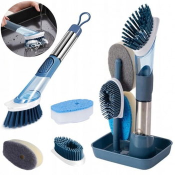 Zestaw Szczotka Do Naczyń Gąbka Dozownik Płynu - Zlaro