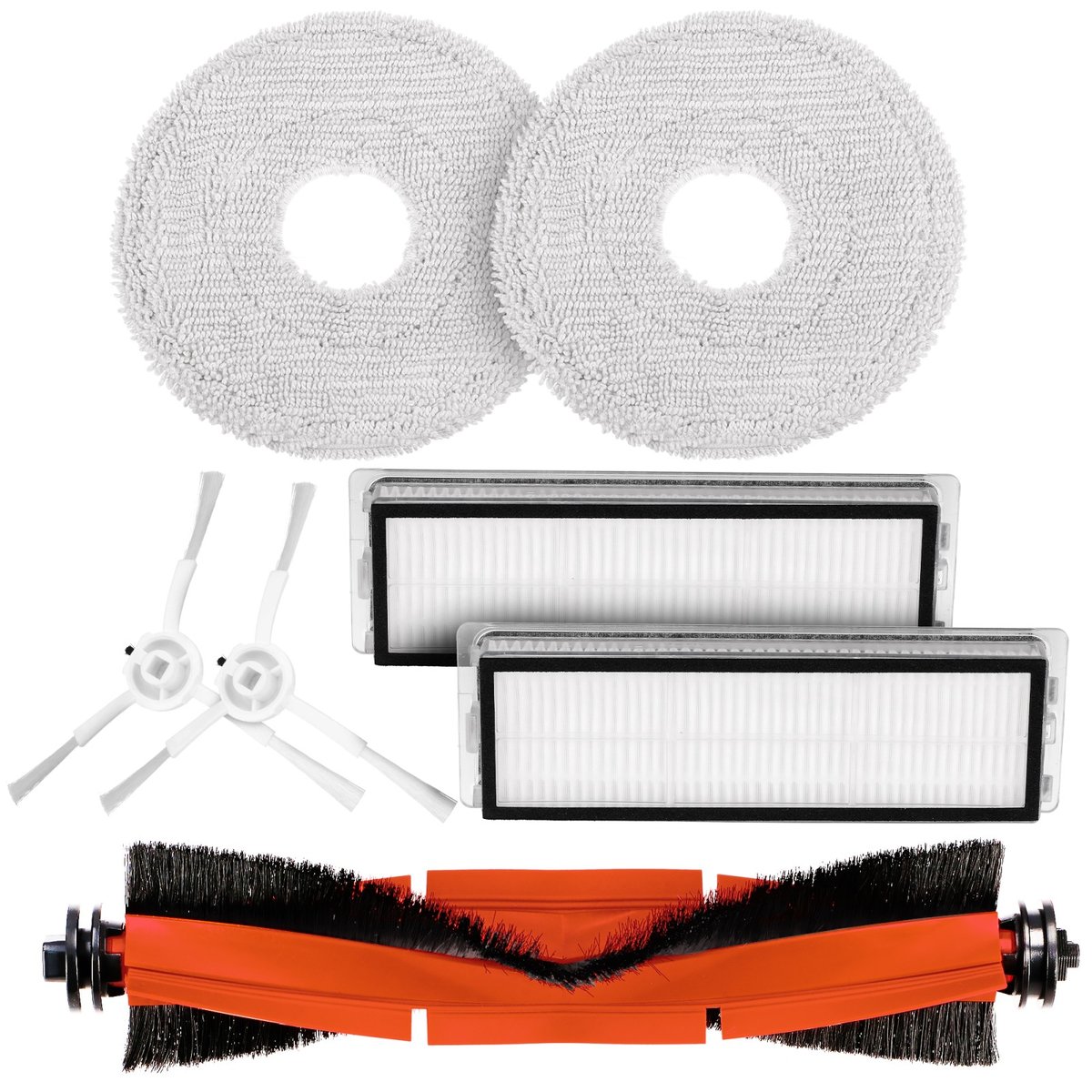 Replacement Kit Accessories Compatible with Xiaomi Robot Vacuum X10 Plus,X10+, X20+, X20 Plus Parts 2 Main Brush 6 Side Brush 8 Dust Bag 4 HEPA Filter 6 Mop Cloth