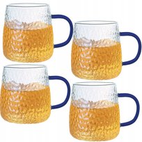 Zestaw Szklanek Żłobionych Ze Szkła Borokrzemowego Z Granatowym Uchwytem Mg