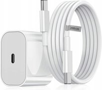 ZESTAW SZYBKA ŁADOWARKA SIECIOWA ZASILACZ PD 20W + KABEL USB-C- PD 200cm KOANNI
