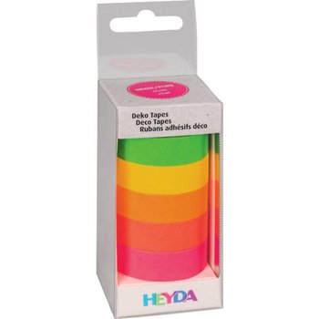 Zestaw taśm samoprzylepnych, neonowe kolory, 5 sztuk, Heyda - Heyda