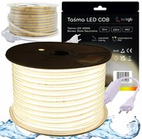 ZESTAW Taśma LED Neon COB 220V 230V 10m 4000K BIAŁA NEUTRALNA ZASILACZ IP67