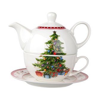 Zestaw tea for one, świąteczna choinka w opasce - Altom