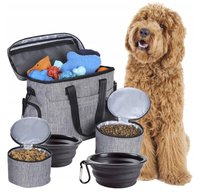 Zestaw Torba podróżna transporter psa 4 pojemniki  dla zwierząt