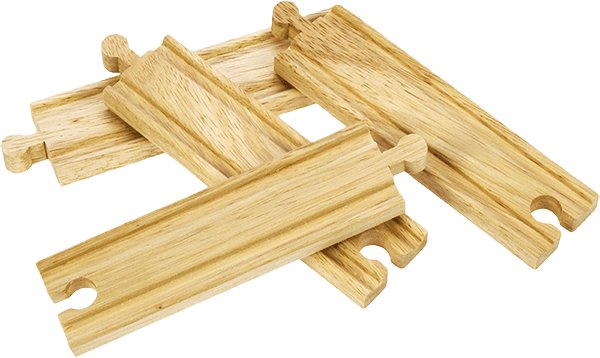 Zestaw torów. 4 elementy, średni tor prosty, Bigjigs Rail