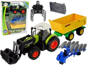 Zestaw Traktor Maszyny Rolnicze Naczepa Światło Dźwięk 6 Elem - Lean Toys