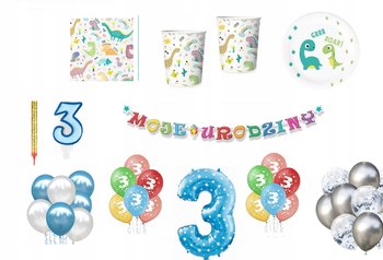 Zestaw Urodzinowy 3 Urodziny Dinozaury Balony - Inna marka