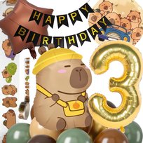 Zestaw Urodzinowy Kapibara – Balony, Baner, Naklejki - 3
