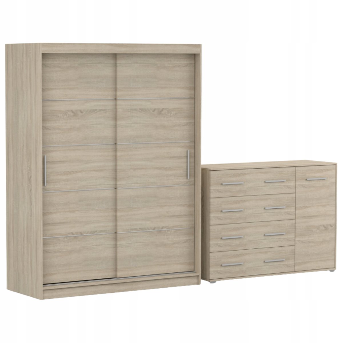 Zestaw VISTA 06 Szafa 150 Komoda FRIDA 02 135 półki SONOMA PRODUCENT