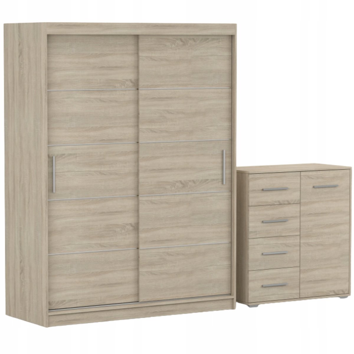 Zestaw VISTA 06 Szafa 150 Komoda FRIDA MINI 01 90 półki SONOMA PRODUCENT