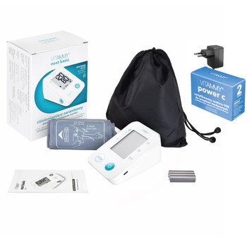 Zestaw VITAMMY NEXT basic Vitammy Power C Ciśnieniomierz naramienny z szybkim i delikatnym pomiarem podczas pompowania - Vitammy