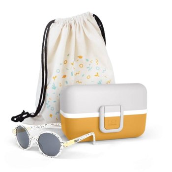 Zestaw wakacyjny Monbento lunchbox + okulary + worek Ki ET LA - zag / moutarde - Monbento