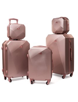 Zestaw walizek 941 3w1 + 2 kuferki ROSE RED - Inna marka