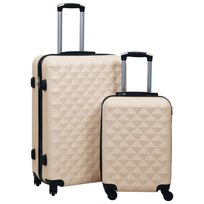 Zestaw walizek na kółkach, ABS, złoty, 2 szt.