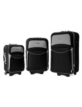 Zestaw walizek podróżnych 773 XXL XL L CZARNO-GRAFITOWY - Inna marka