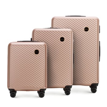 Zestaw walizek z ABS-u w ukośne paseczki 56-3A-74S-34 - WITTCHEN