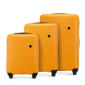 Zestaw walizek z ABS-u z geometrycznym tłoczeniem 56-3A-75S-55 - WITTCHEN