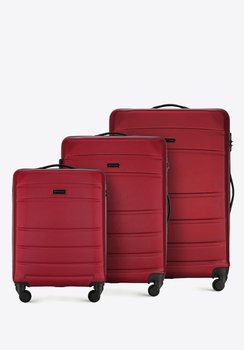 Zestaw walizek z ABS-u żłobionych czerwony - WITTCHEN