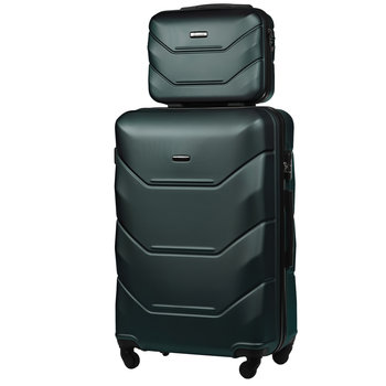 Zestaw Walizka Duża + Kuferek z ABS-u (XL+BC) Zielony - DIAMOND