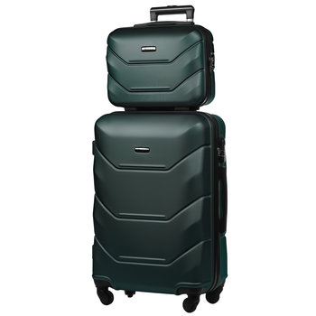 Zestaw Walizka Średnia + Kuferek z ABS-u (M+BC) Zielony - DIAMOND