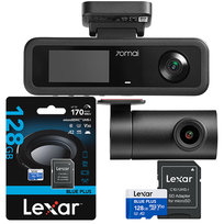 Zestaw wideorejetrator 70mai T400 3 + karta Lexar 128GB